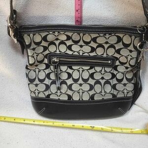 Coach leather and canvas hand bag purse